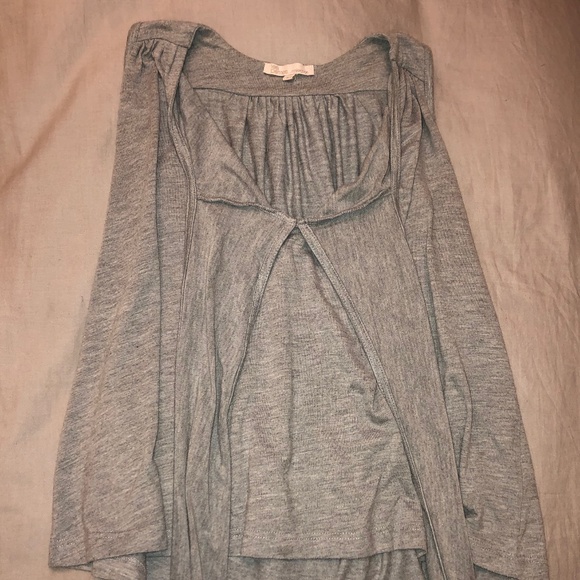 Les Petites Collection Tie Front Bow Sleeveless Top in Grey - Picture 2 of 2